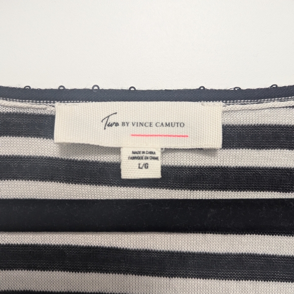 Two By Vince Camuto Sequined Top Black Combo Top - Picture 3 of 9